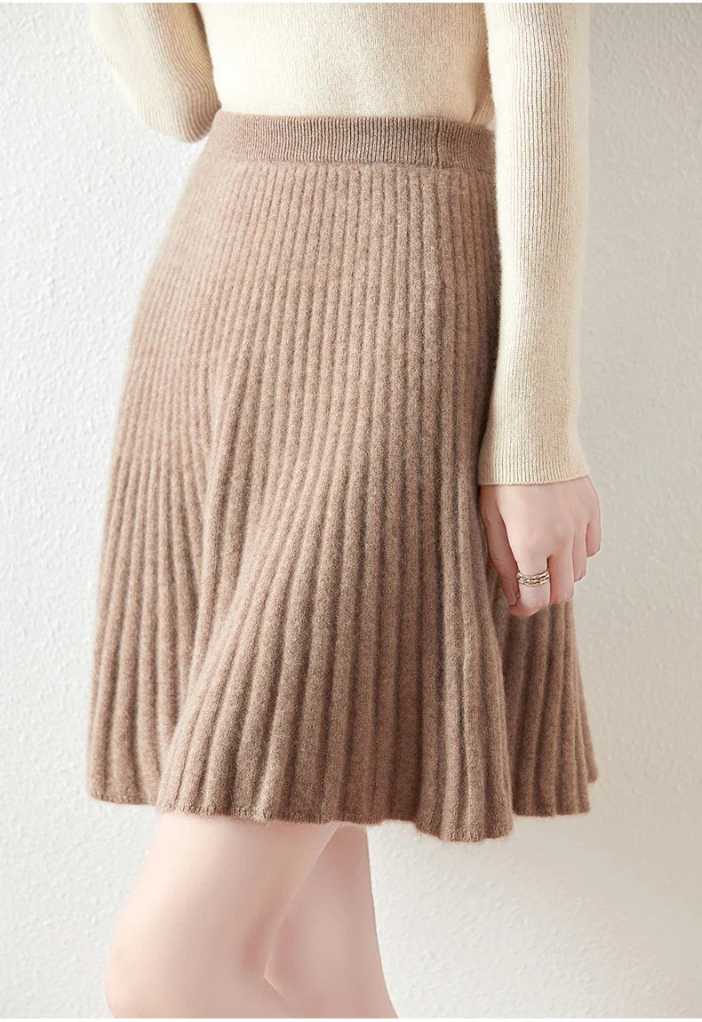 Merino Wool Skirt - A-Line Design for Everyday Wear - Comfortable and Stylish