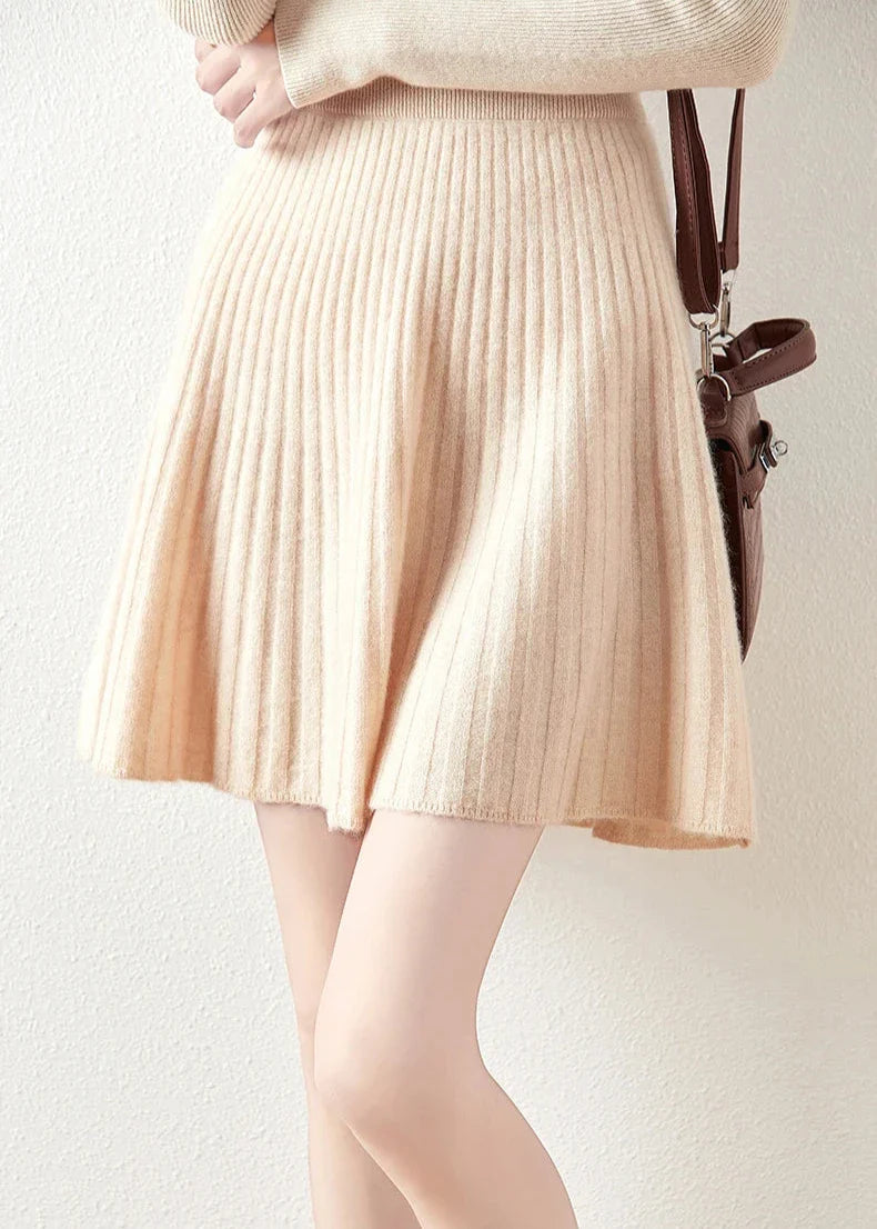 Merino Wool Skirt - A-Line Design for Everyday Wear - Comfortable and Stylish