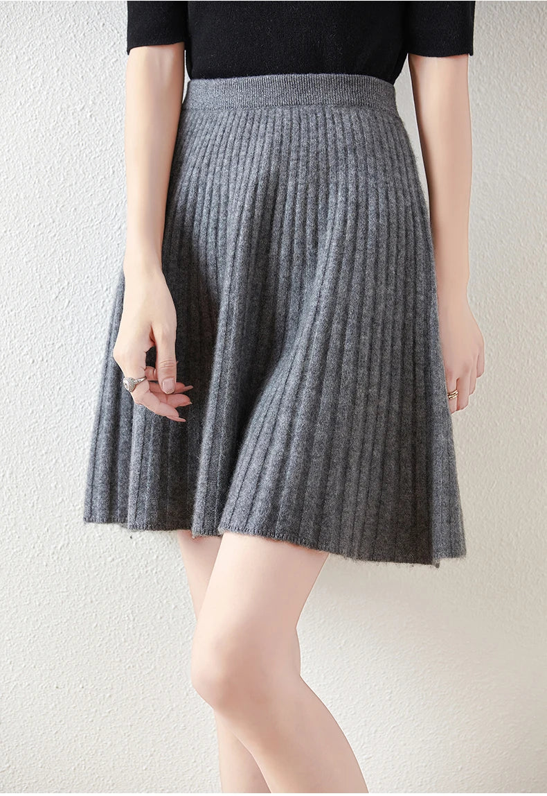 Merino Wool Skirt - A-Line Design for Everyday Wear - Comfortable and Stylish