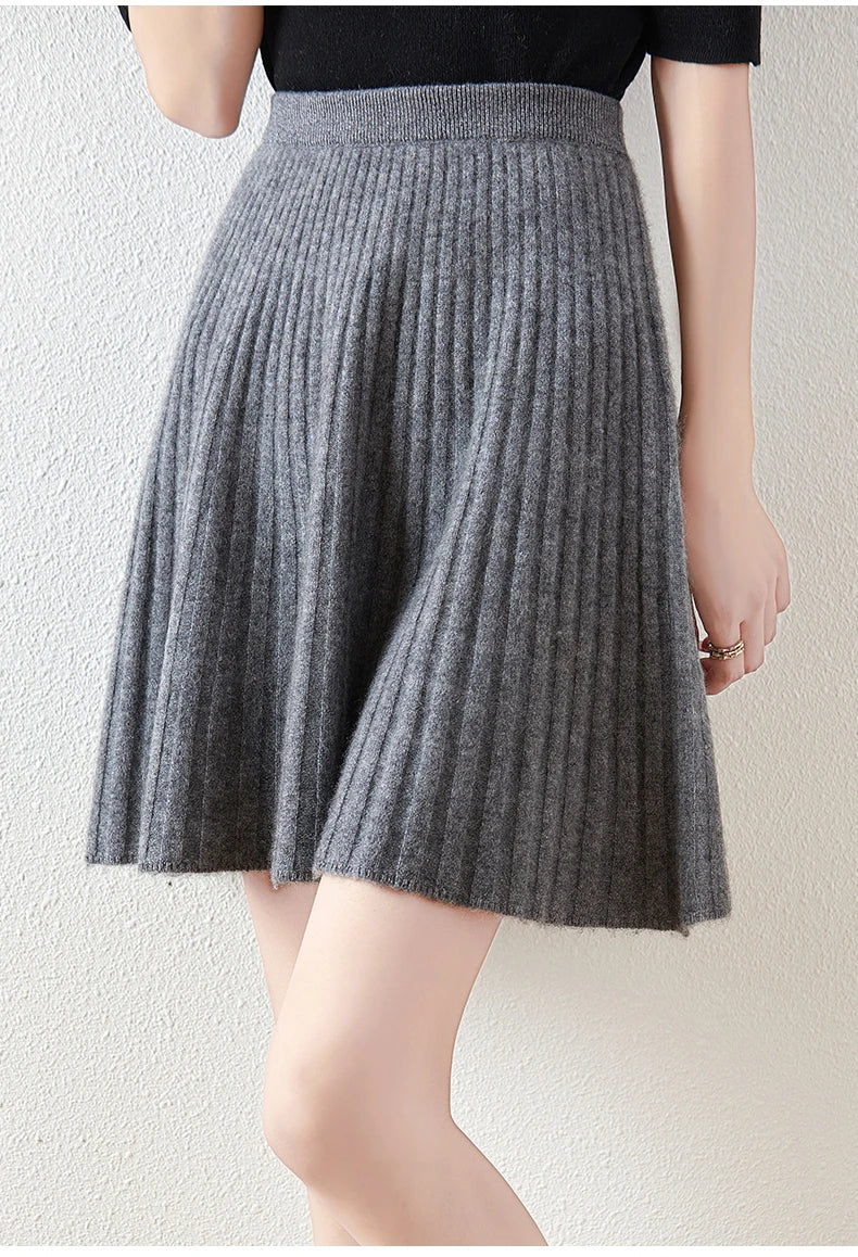 Merino Wool Skirt - A-Line Design for Everyday Wear - Comfortable and Stylish
