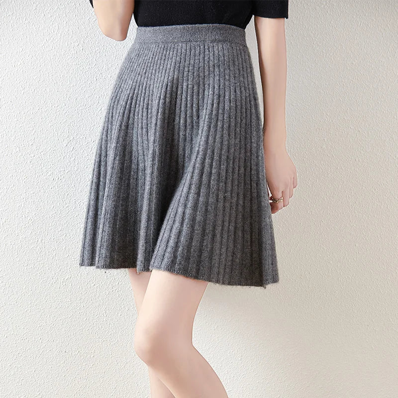 Merino Wool Skirt - A-Line Design for Everyday Wear - Comfortable and Stylish