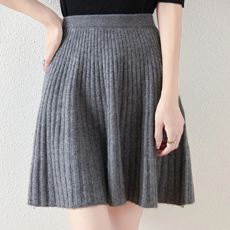 Merino Wool Skirt - A-Line Design for Everyday Wear - Comfortable and Stylish