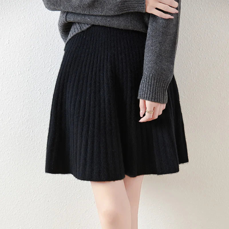 Merino Wool Skirt - A-Line Design for Everyday Wear - Comfortable and Stylish