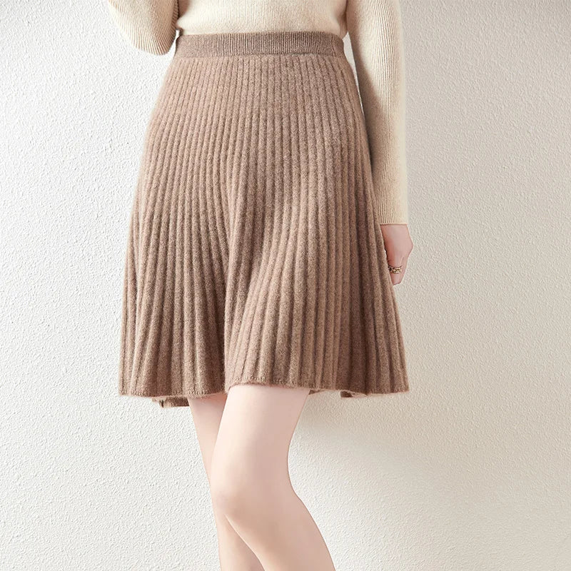 Merino Wool Skirt - A-Line Design for Everyday Wear - Comfortable and Stylish