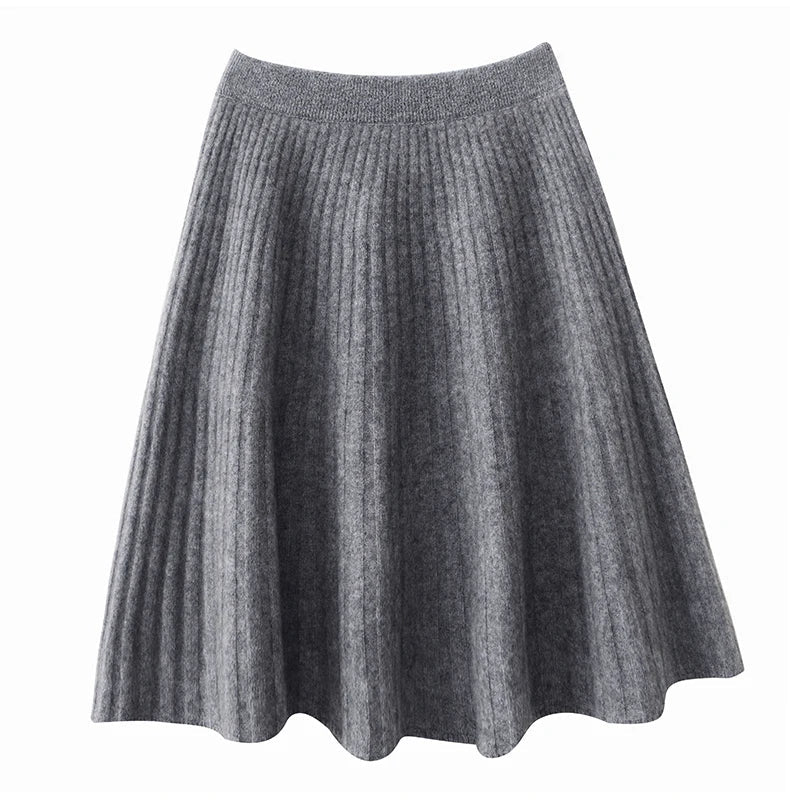 Merino Wool Skirt - A-Line Design for Everyday Wear - Comfortable and Stylish