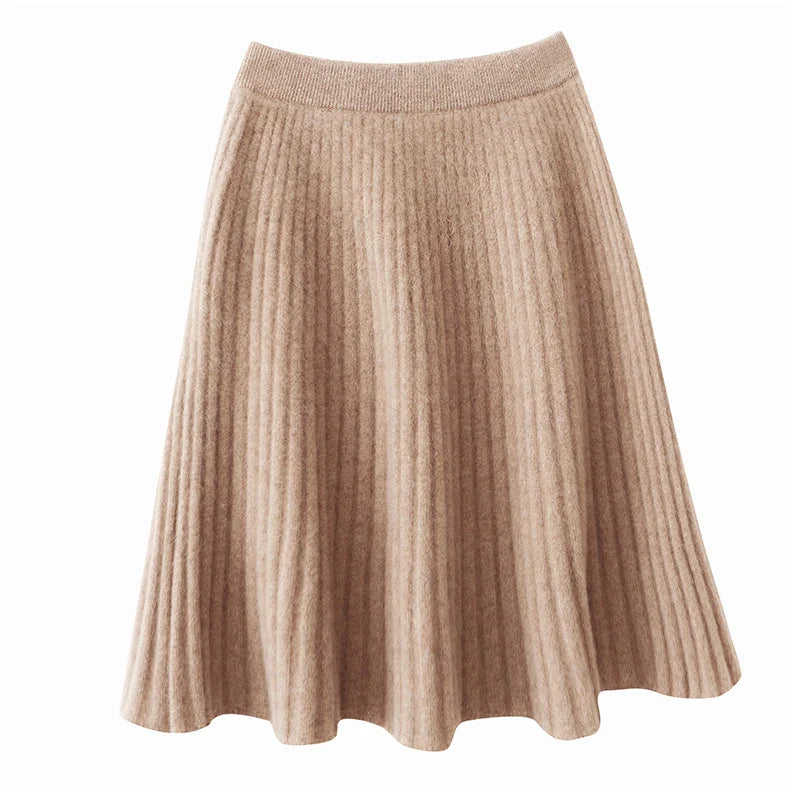 Merino Wool Skirt - A-Line Design for Everyday Wear - Comfortable and Stylish