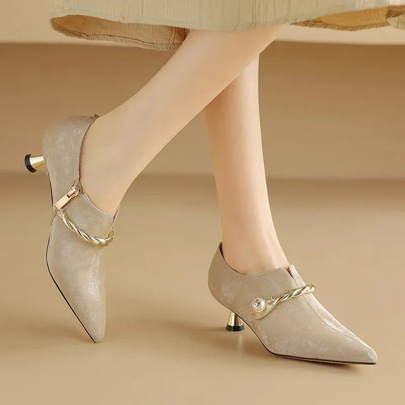 Mid-Heel Sandals for Women - Comfortable Faux Leather Design for Casual or Dressy Occasions