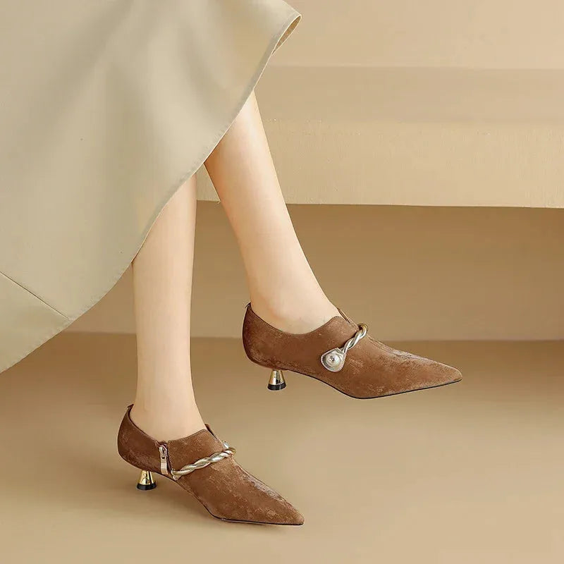 Mid-Heel Sandals for Women - Comfortable Faux Leather Design for Casual or Dressy Occasions