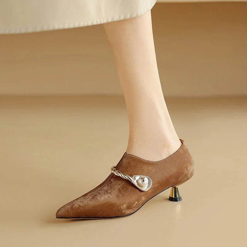 Mid-Heel Sandals for Women - Comfortable Faux Leather Design for Casual or Dressy Occasions