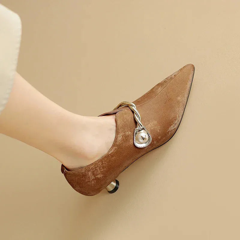 Mid-Heel Sandals for Women - Comfortable Faux Leather Design for Casual or Dressy Occasions