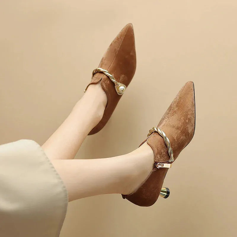 Mid-Heel Sandals for Women - Comfortable Faux Leather Design for Casual or Dressy Occasions