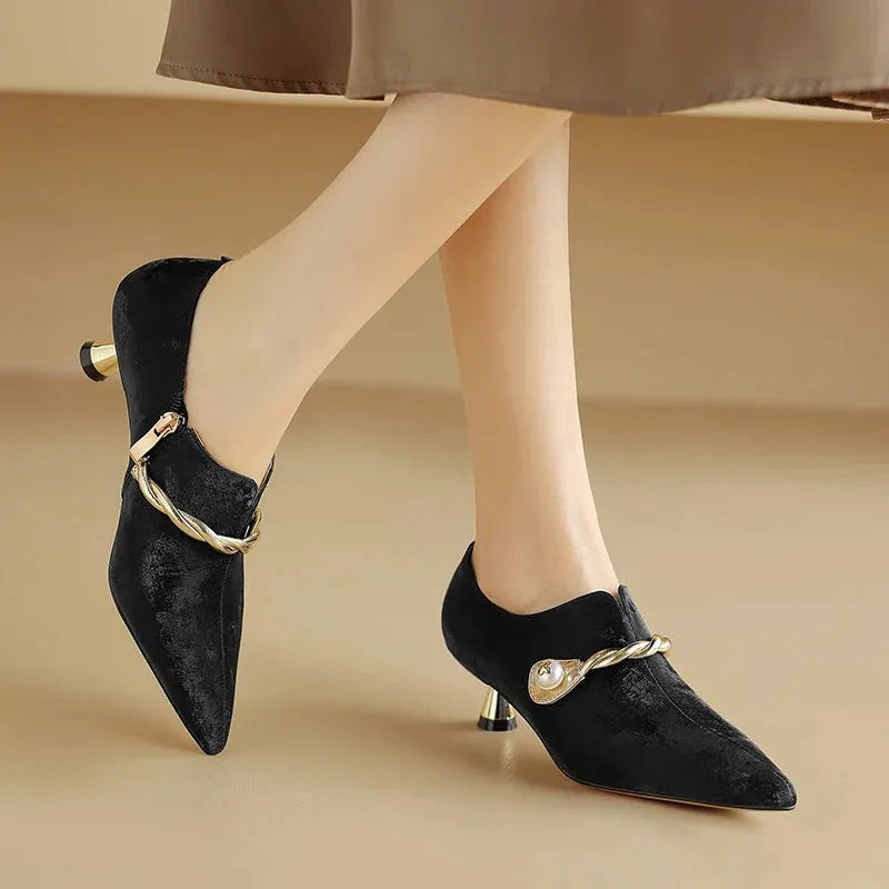 Mid-Heel Sandals for Women - Comfortable Faux Leather Design for Casual or Dressy Occasions