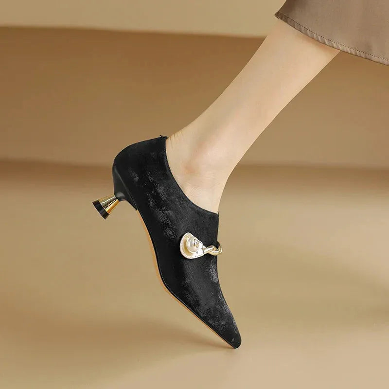 Mid-Heel Sandals for Women - Comfortable Faux Leather Design for Casual or Dressy Occasions