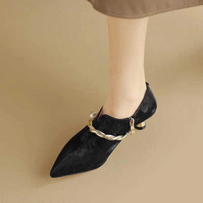 Mid-Heel Sandals for Women - Comfortable Faux Leather Design for Casual or Dressy Occasions