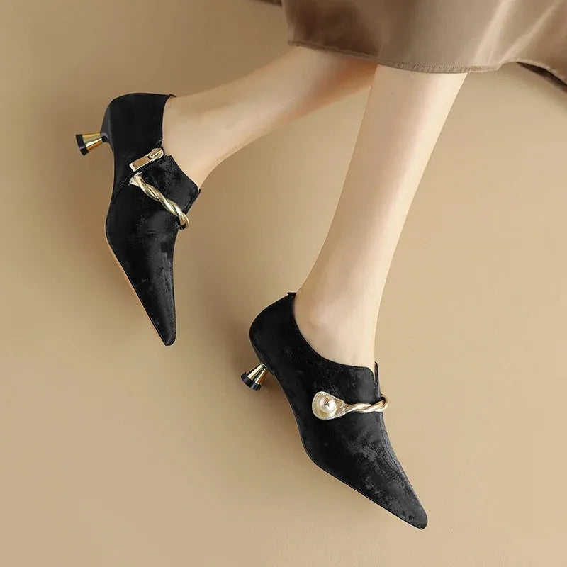 Mid-Heel Sandals for Women - Comfortable Faux Leather Design for Casual or Dressy Occasions