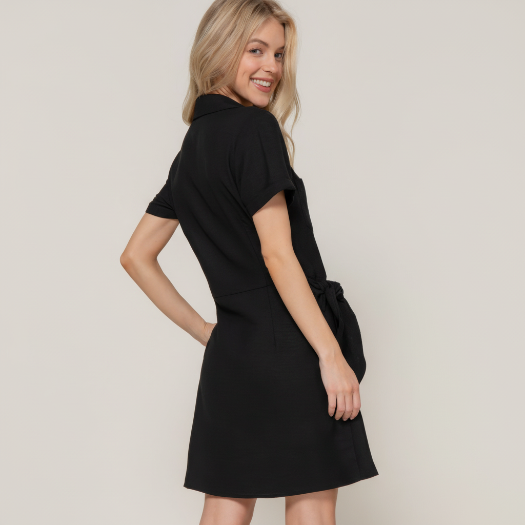 Mini Dress with Side Bow Detail - Casual Chic Style for Parties and Events