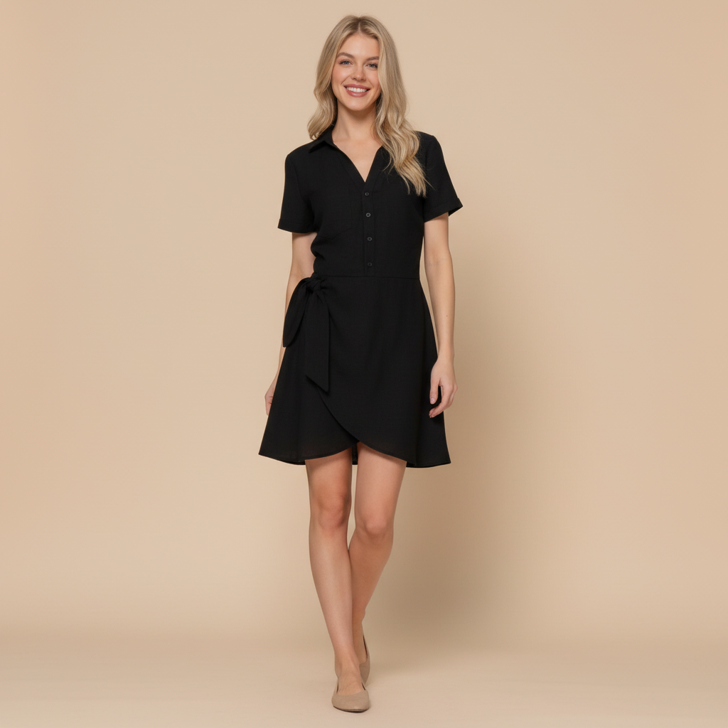 Mini Dress with Side Bow Detail - Casual Chic Style for Parties and Events