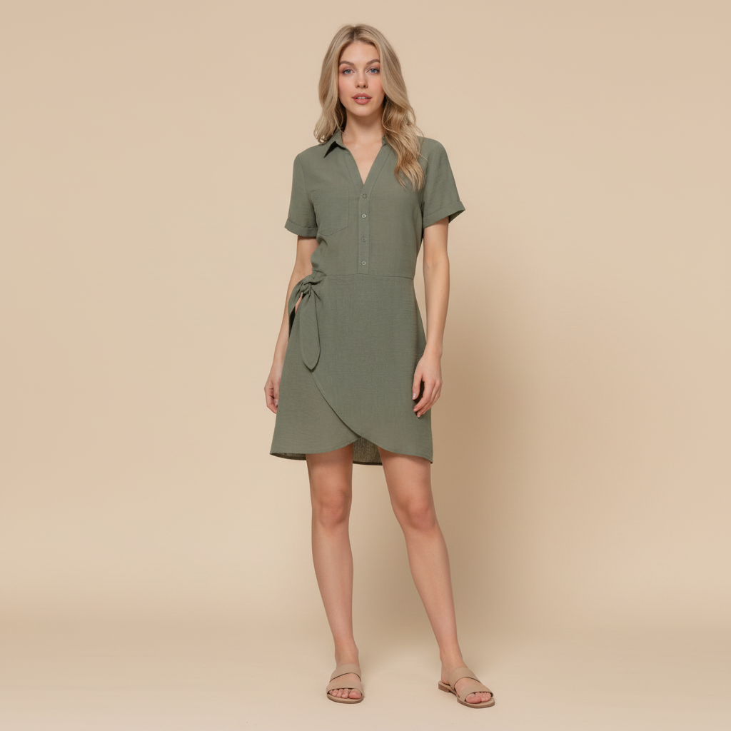 Mini Dress with Side Bow Detail - Casual Chic Style for Parties and Events