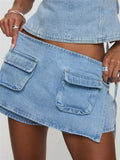 Mini Pocket Skirt - Cotton Blend - Casual Style - Women's Everyday Wear - Available in Multiple Sizes