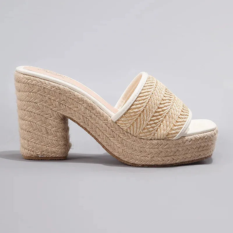 Natural Woven Heels for Women - Eco-Friendly Material, Stylish Design for Casual or Dressy Occasions