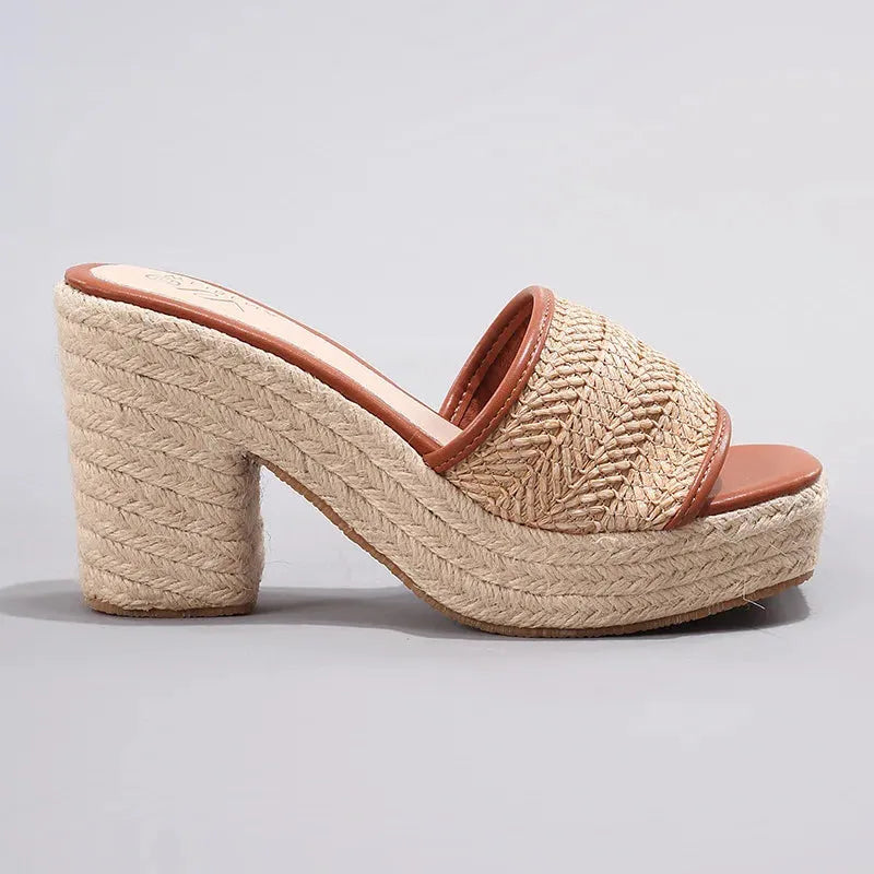 Natural Woven Heels for Women - Eco-Friendly Material, Stylish Design for Casual or Dressy Occasions