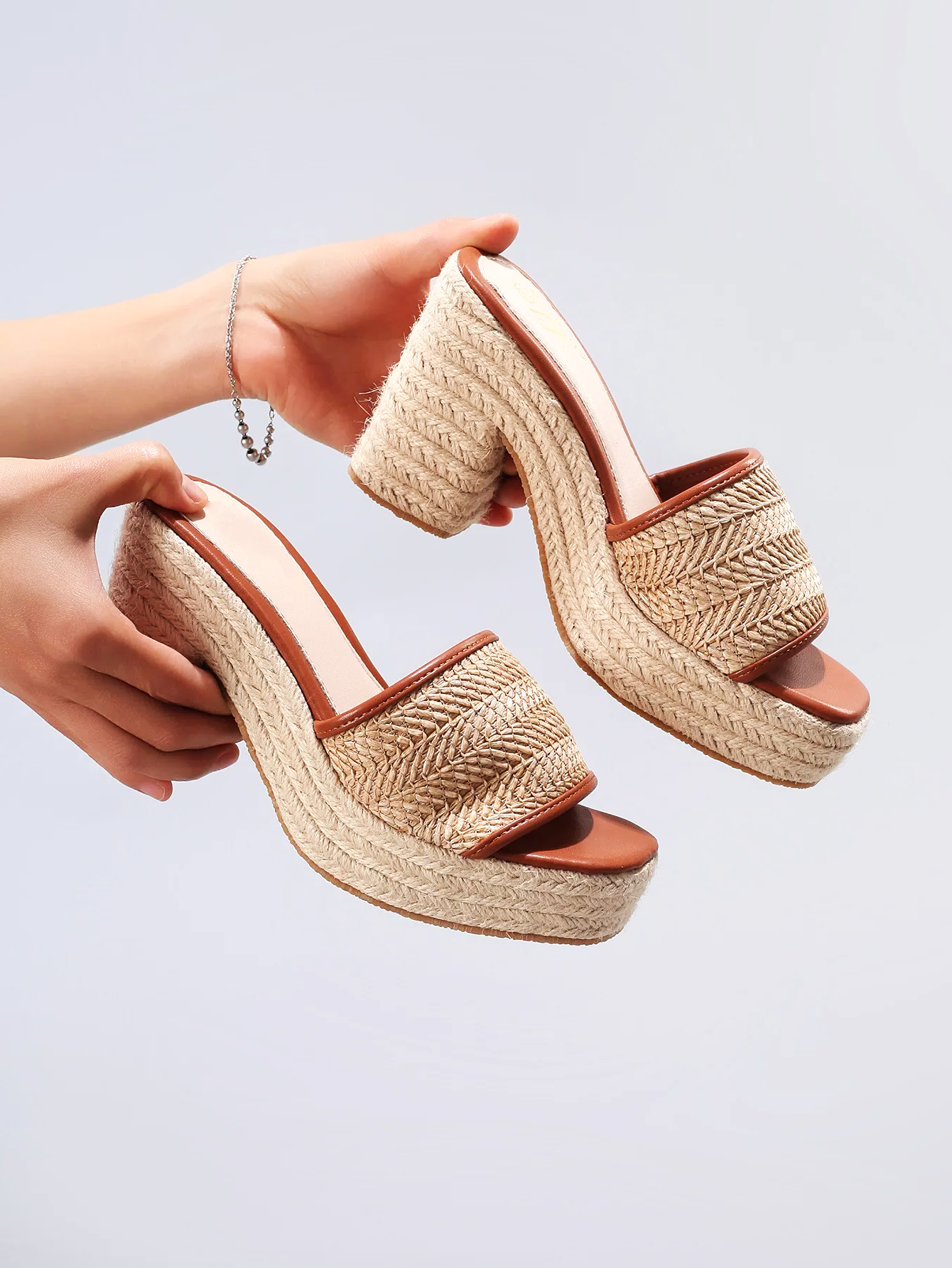Natural Woven Heels for Women - Eco-Friendly Material, Stylish Design for Casual or Dressy Occasions