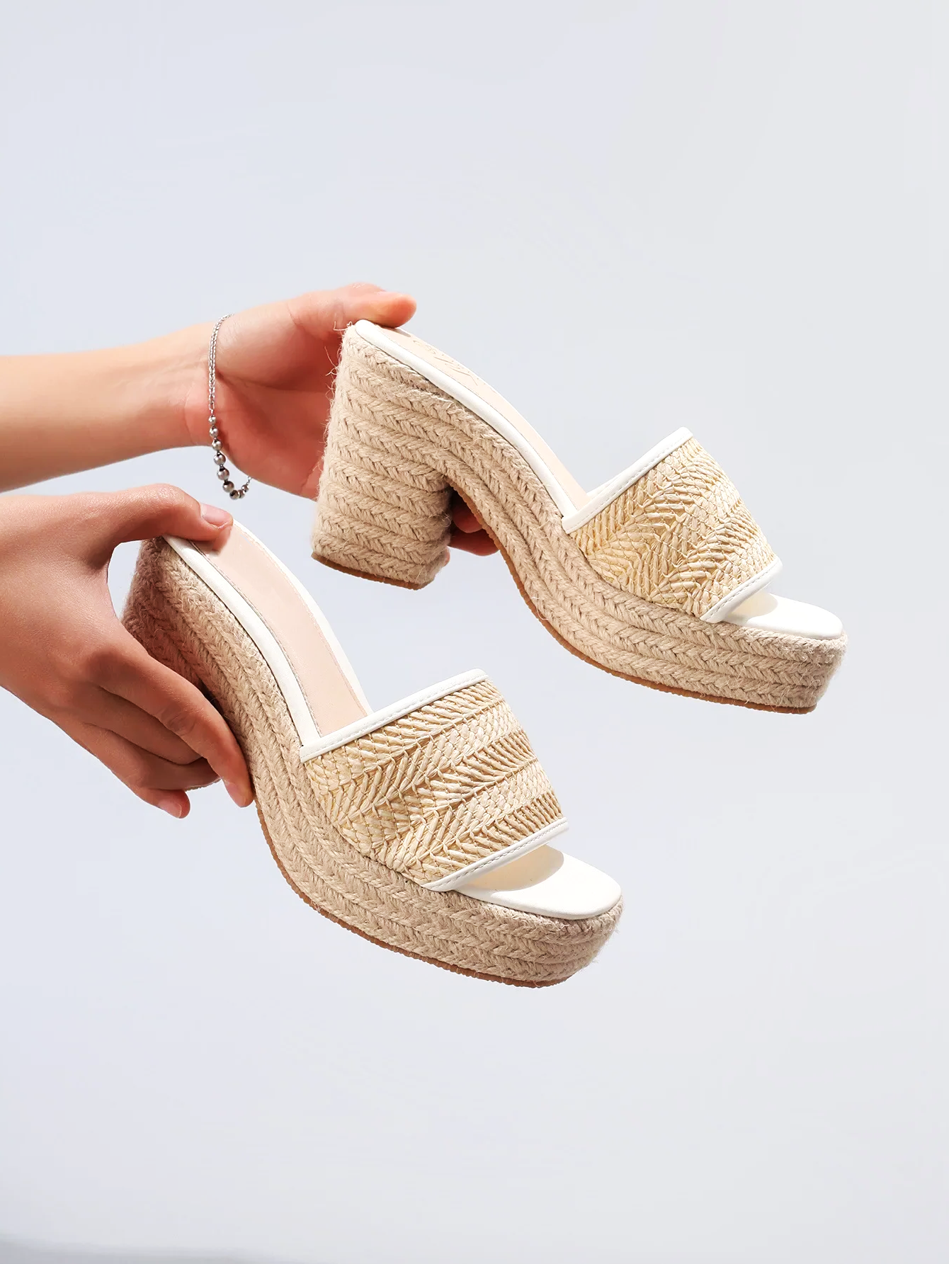 Natural Woven Heels for Women - Eco-Friendly Material, Stylish Design for Casual or Dressy Occasions