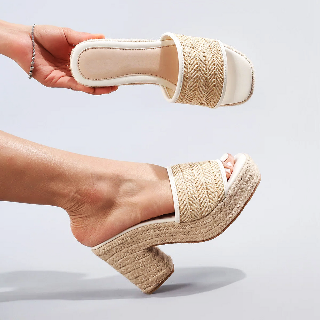 Natural Woven Heels for Women - Eco-Friendly Material, Stylish Design for Casual or Dressy Occasions