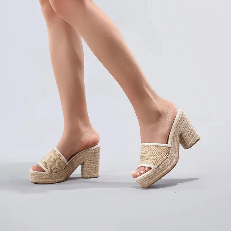 Natural Woven Heels for Women - Eco-Friendly Material, Stylish Design for Casual or Dressy Occasions
