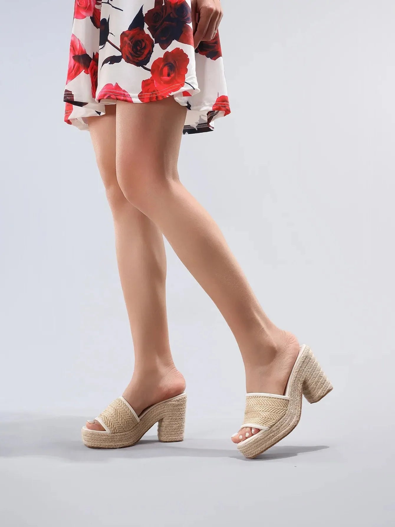 Natural Woven Heels for Women - Eco-Friendly Material, Stylish Design for Casual or Dressy Occasions