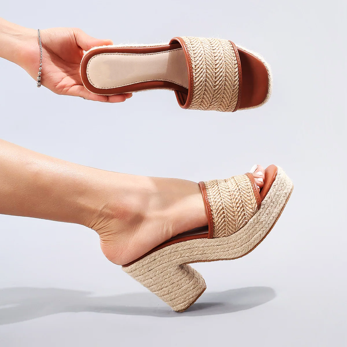 Natural Woven Heels for Women - Eco-Friendly Material, Stylish Design for Casual or Dressy Occasions