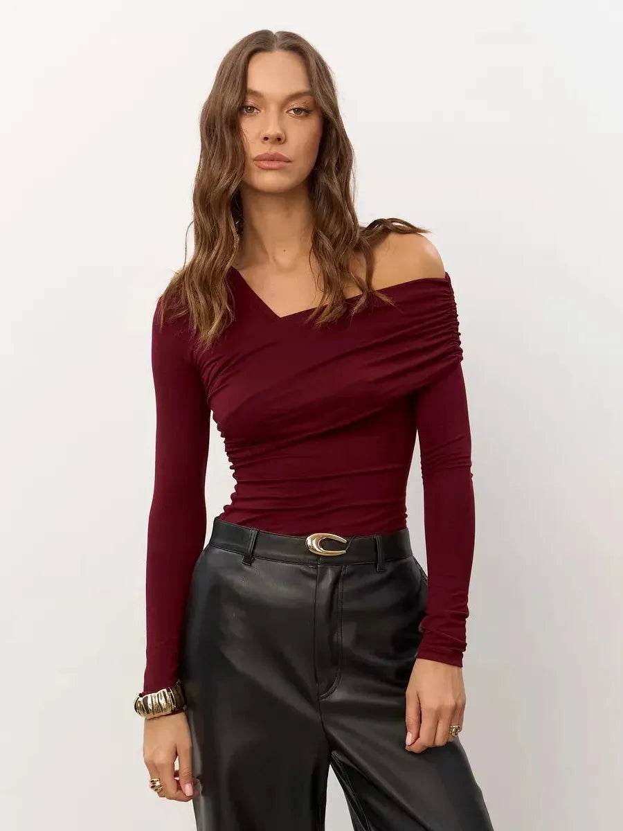 Off-Shoulder Women's Top - Lightweight Fabric - Casual Chic Style - Perfect for Summer Outings and Events