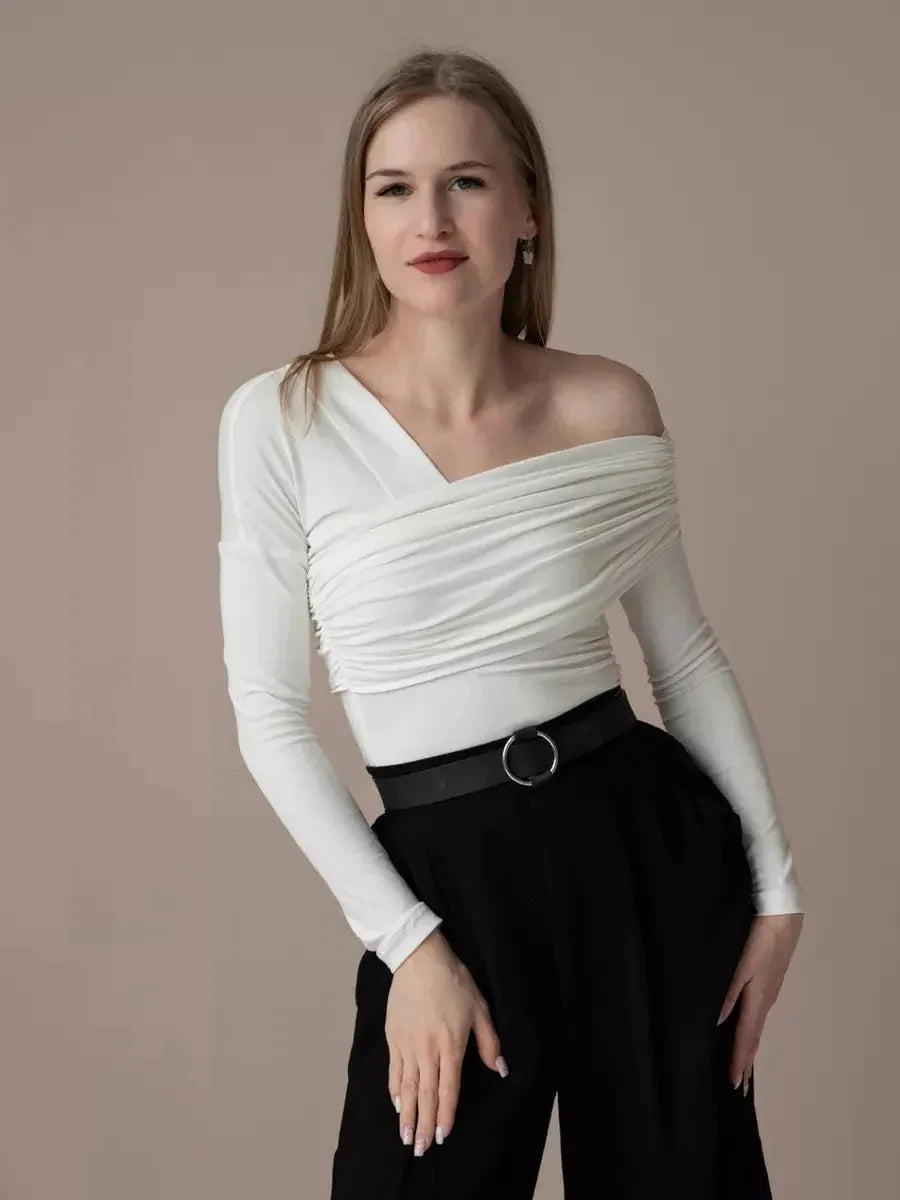 Off-Shoulder Women's Top - Lightweight Fabric - Casual Chic Style - Perfect for Summer Outings and Events