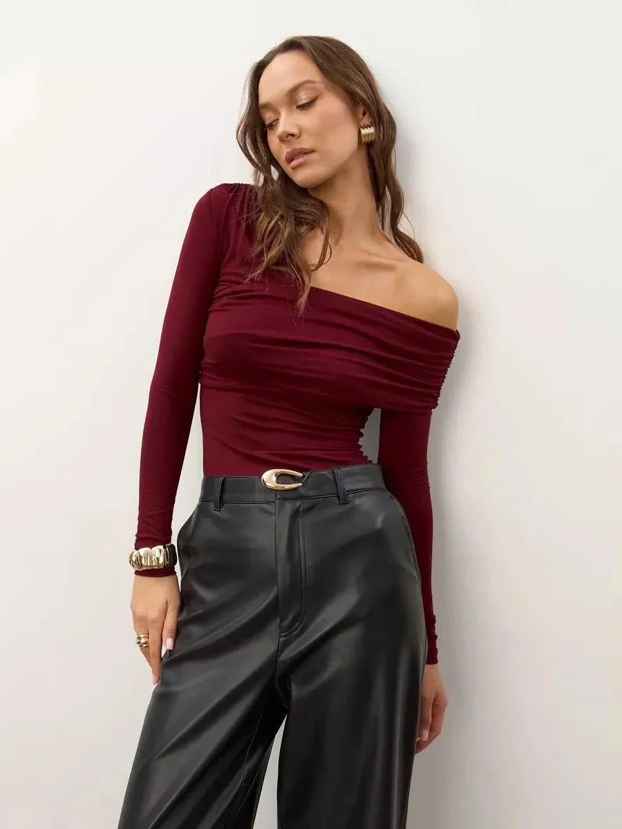 Off-Shoulder Women's Top - Lightweight Fabric - Casual Chic Style - Perfect for Summer Outings and Events