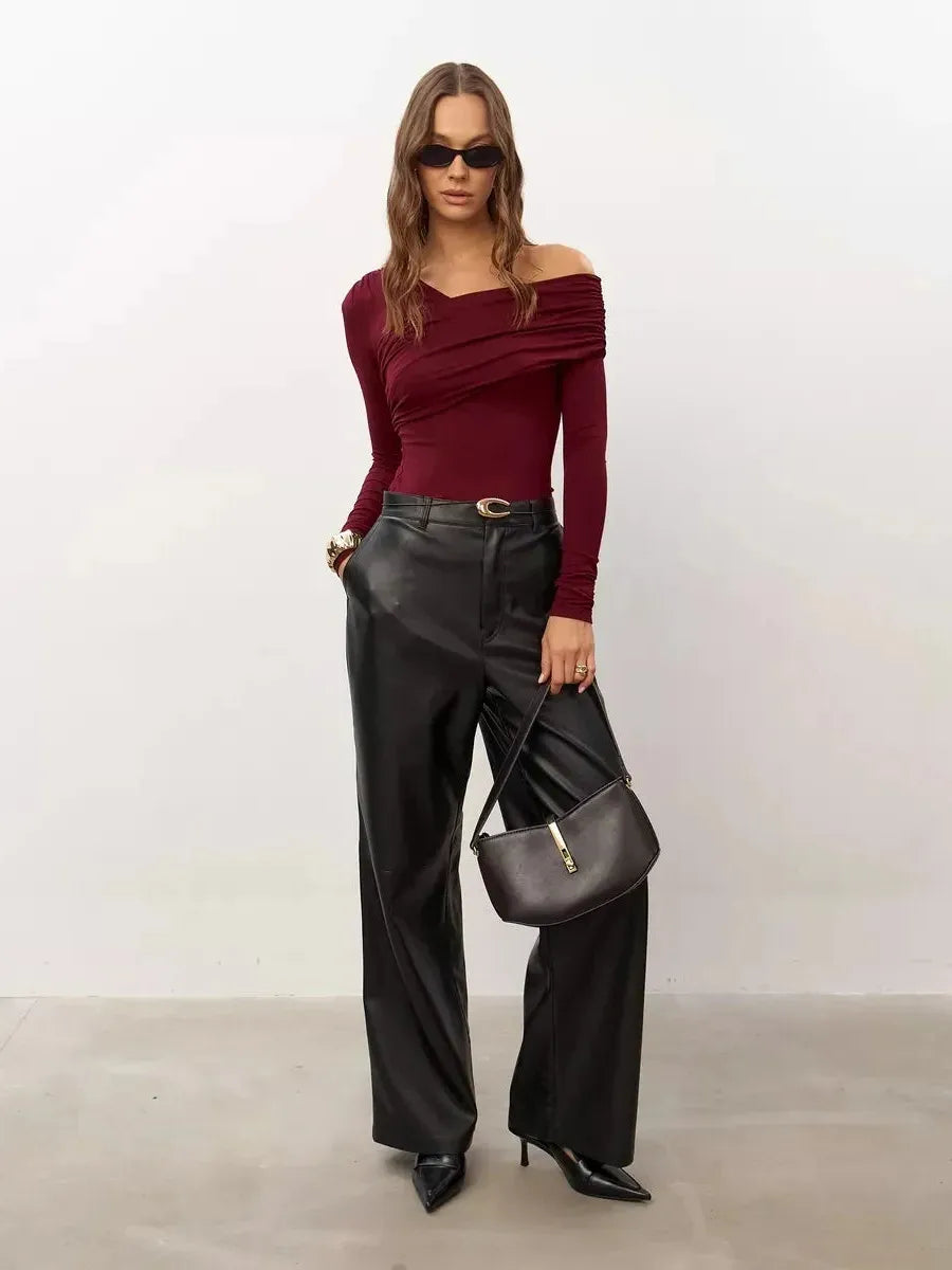 Off-Shoulder Women's Top - Lightweight Fabric - Casual Chic Style - Perfect for Summer Outings and Events