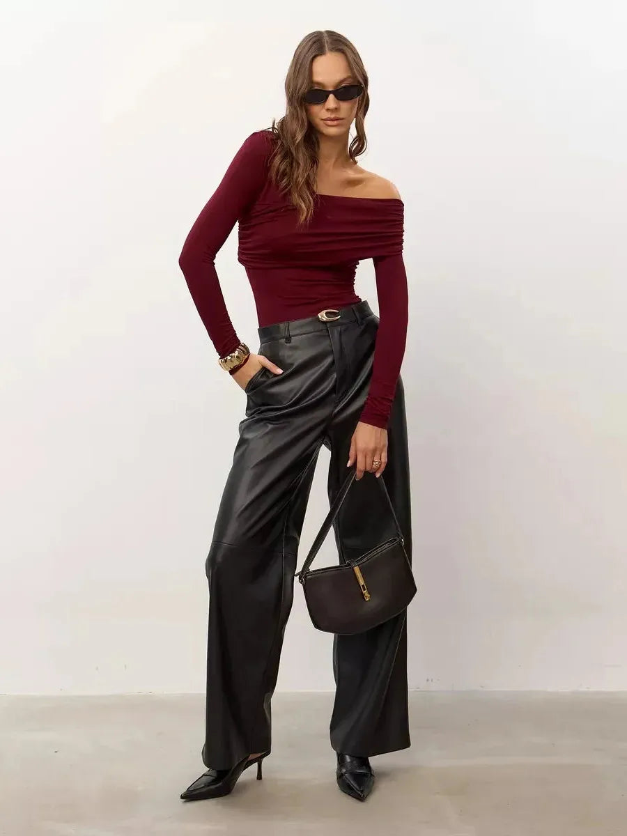 Off-Shoulder Women's Top - Lightweight Fabric - Casual Chic Style - Perfect for Summer Outings and Events