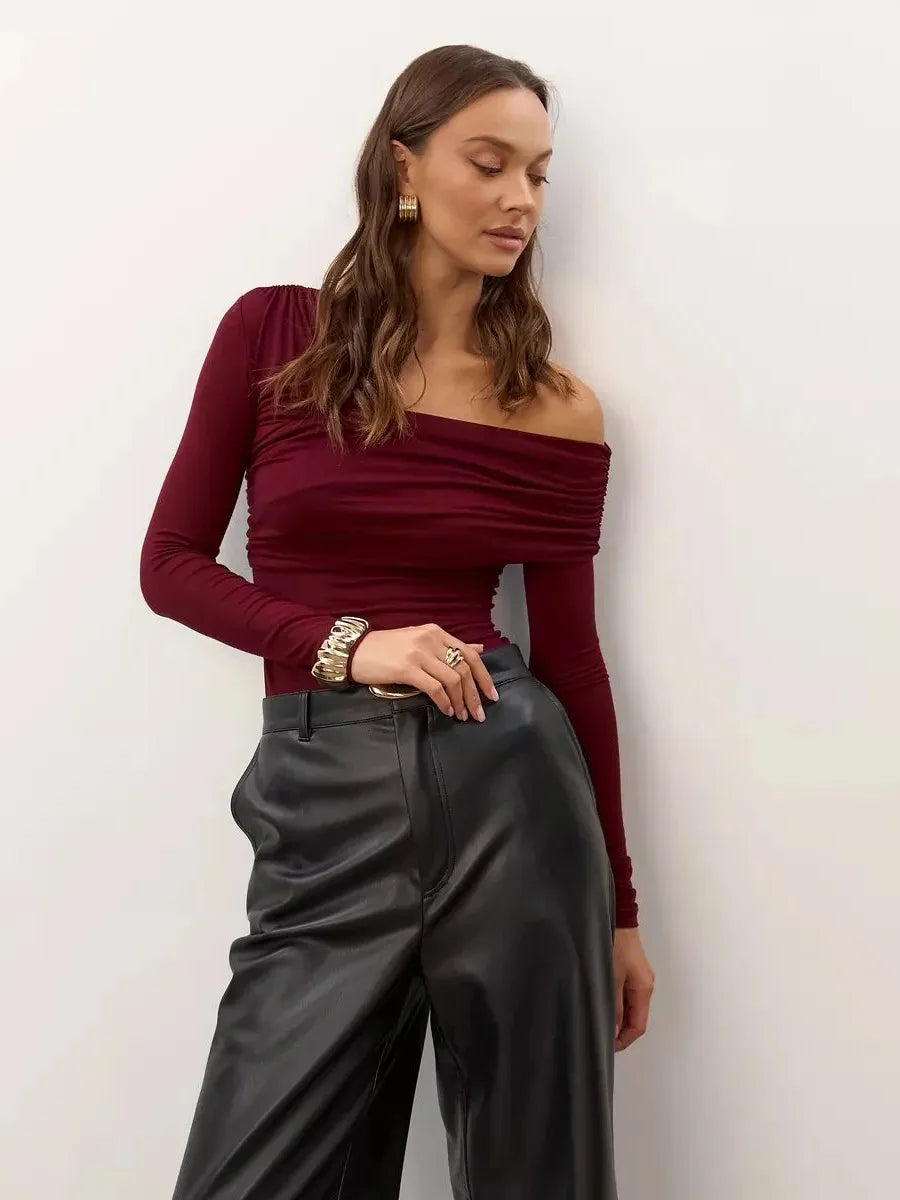 Off-Shoulder Women's Top - Lightweight Fabric - Casual Chic Style - Perfect for Summer Outings and Events