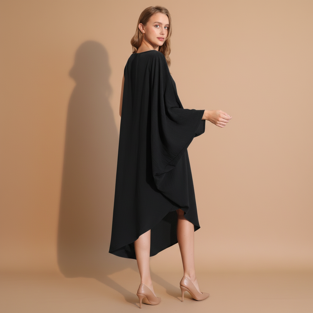 One-Sleeve Matte Crepe Dress for Women - Elegant Evening Wear, Cocktail Party, or Special Occasion