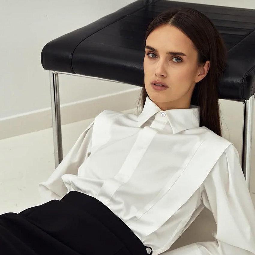 Organic Cotton Women's Classic Blouse - Formal Style for Office and Events