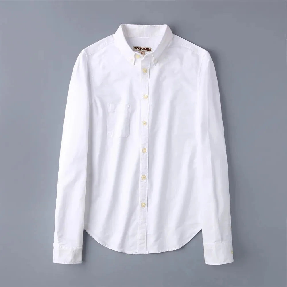 Pastel Oxford Blouses for Women - Elegant Design, Lightweight Cotton, Perfect for Office or Casual Wear