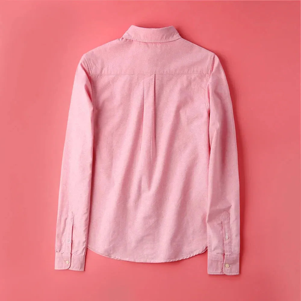 Pastel Oxford Blouses for Women - Elegant Design, Lightweight Cotton, Perfect for Office or Casual Wear