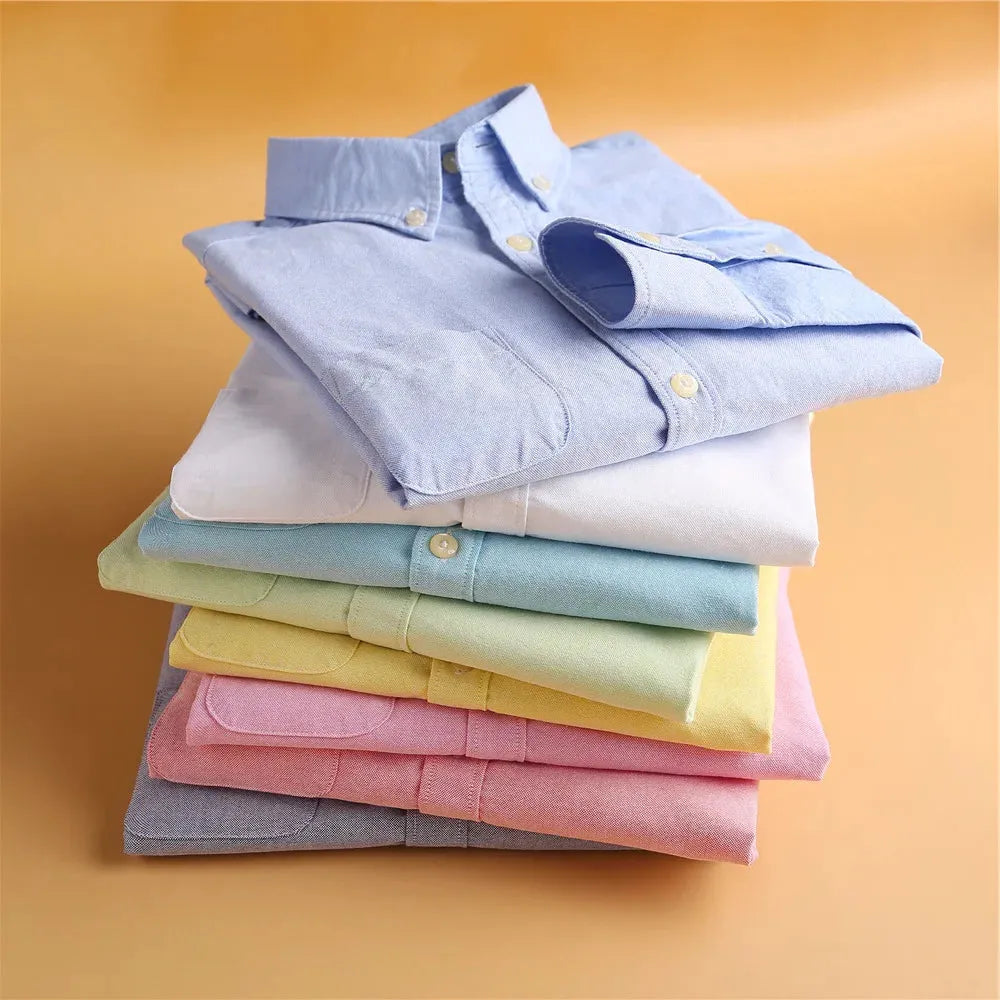 Pastel Oxford Blouses for Women - Elegant Design, Lightweight Cotton, Perfect for Office or Casual Wear