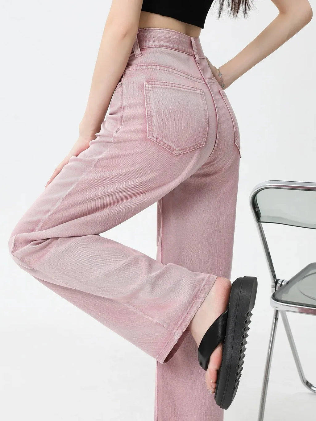Pink Denim Jeans for Women - Casual Fit, Versatile Everyday Wear, Stylish and Comfortable