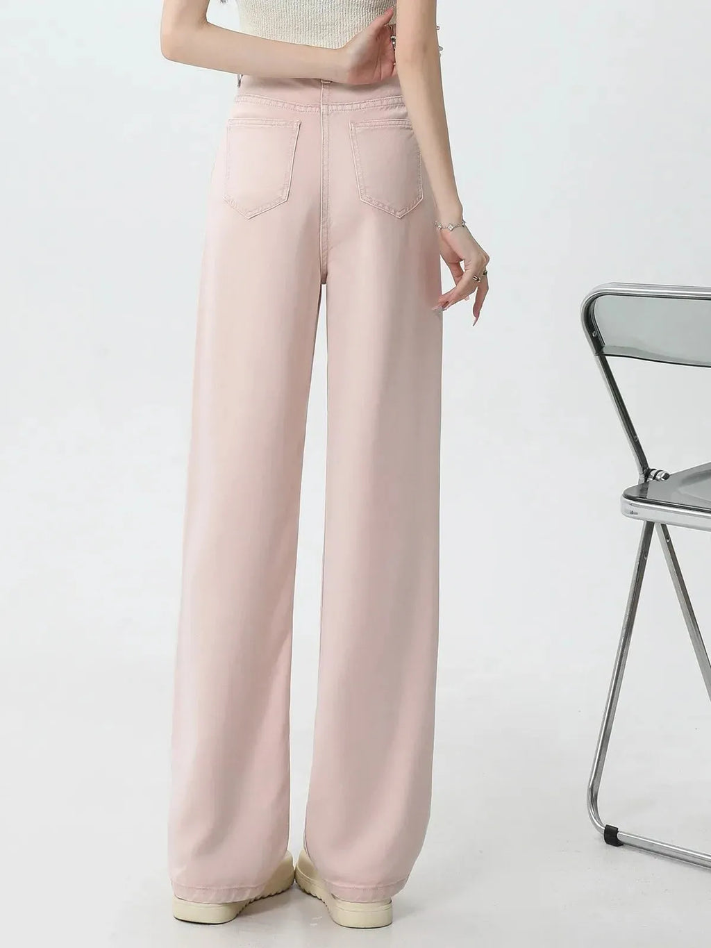 Pink Denim Jeans for Women - Casual Fit, Versatile Everyday Wear, Stylish and Comfortable