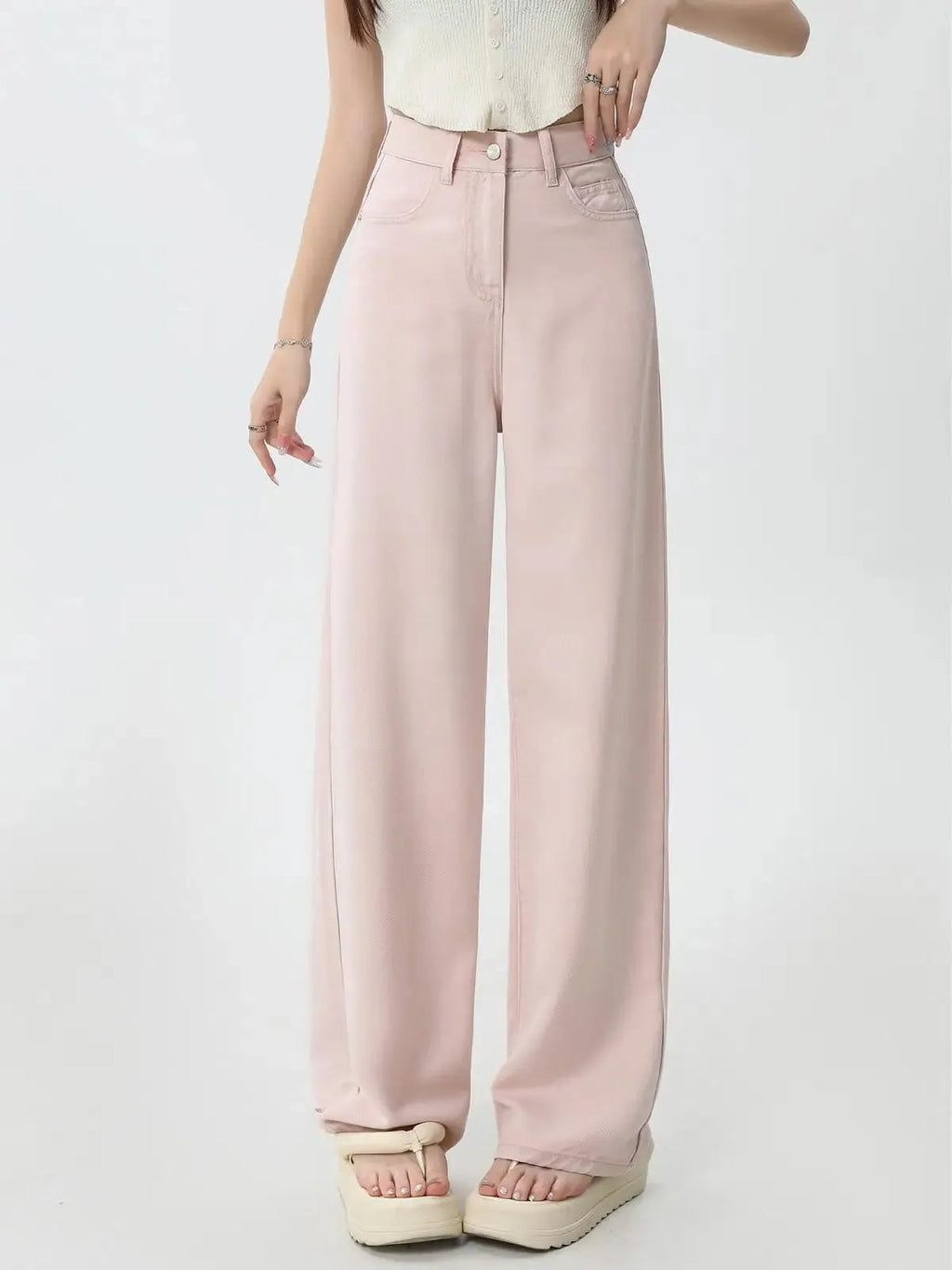 Pink Denim Jeans for Women - Casual Fit, Versatile Everyday Wear, Stylish and Comfortable