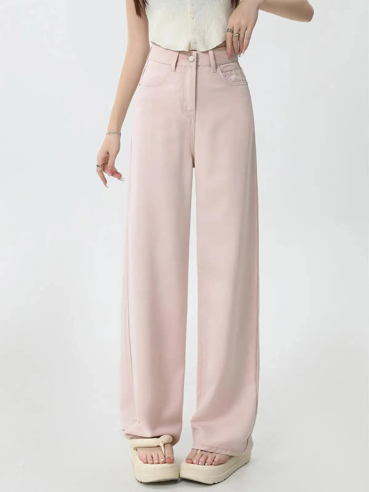 Pink Denim Jeans for Women - Casual Fit, Versatile Everyday Wear, Stylish and Comfortable