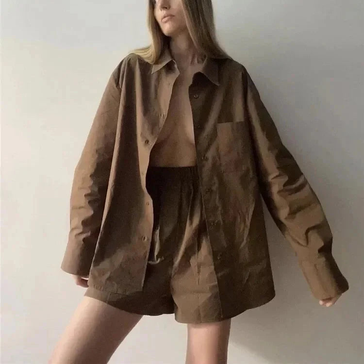 Poplin Loungewear Set - Comfortable Cotton Fabric - Casual Style for Relaxation and Everyday Wear