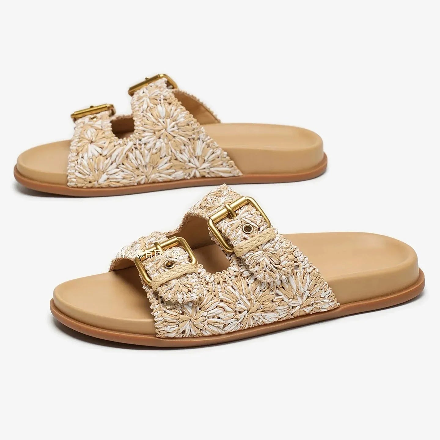 Positano Buckle Sandal - Leather Strappy Design - Casual Footwear for Summer - Available in Multiple Colors