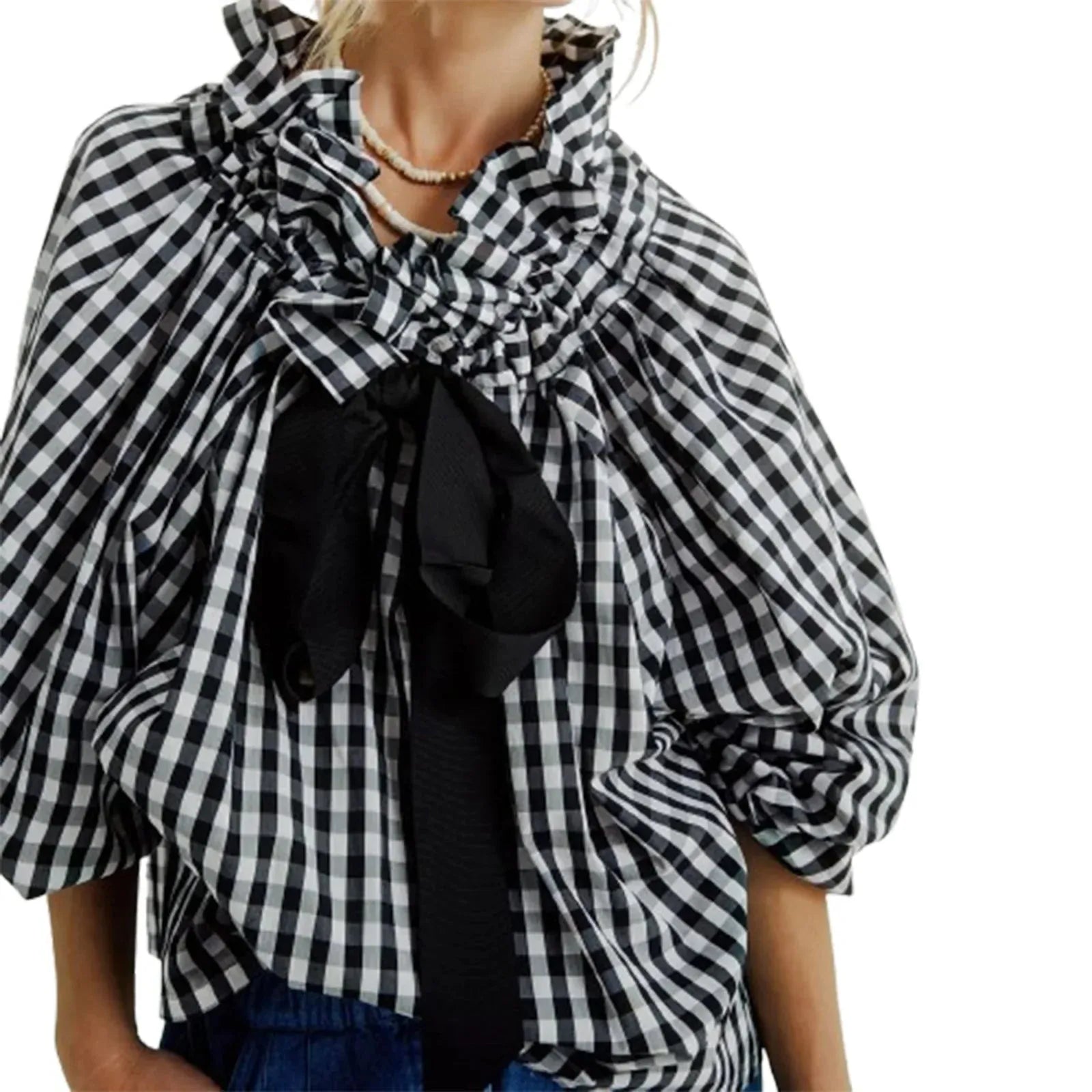 Puffed Cotton Blouse for Women - Lightweight, Casual Style - Perfect for Everyday Wear and Spring Outfits