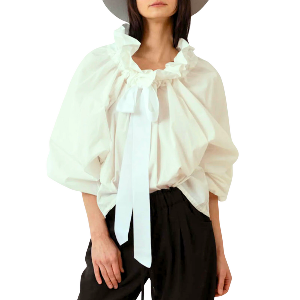 Puffed Cotton Blouse for Women - Lightweight, Casual Style - Perfect for Everyday Wear and Spring Outfits